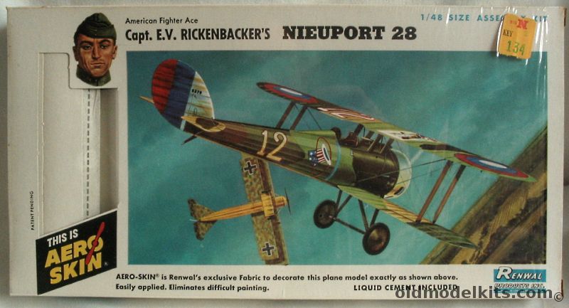 Renwal 1/48 Capt. E.V. Rickenbacker's Nieuport 28 Aero Skin, 280-149 plastic model kit